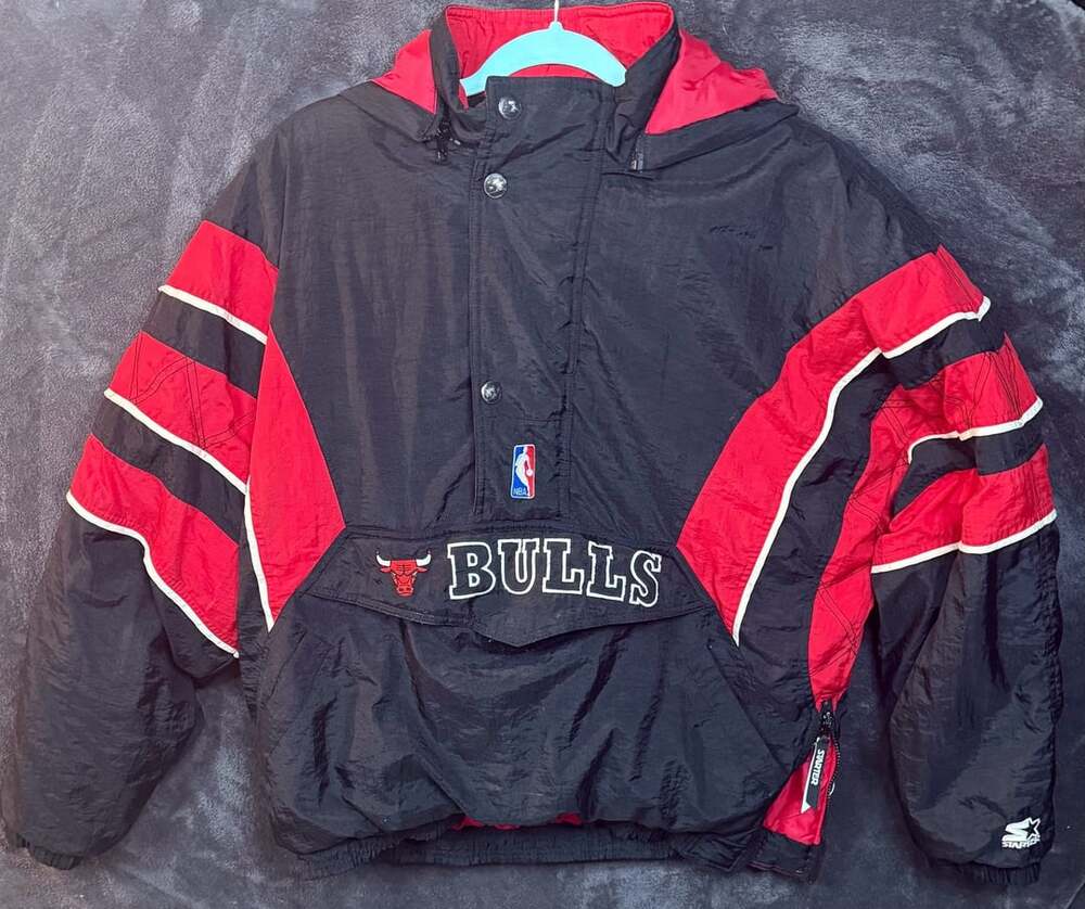 Starter Chicago Bulls Pullover Jacket Vintage NBA Half Zip